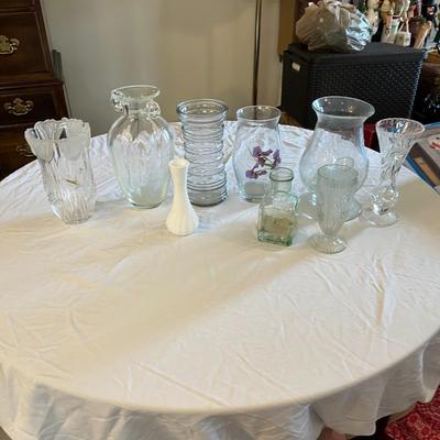 Lot of Assorted Glass Flower Vases