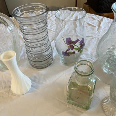 Lot of Assorted Glass Flower Vases