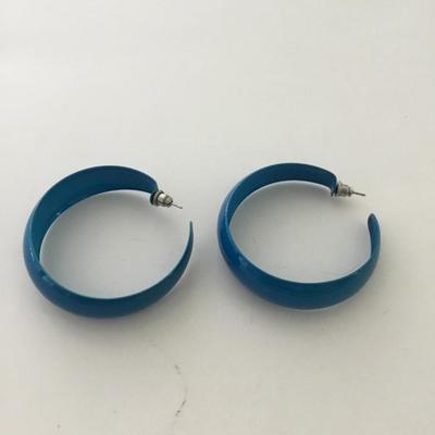 Light blue hoop earrings