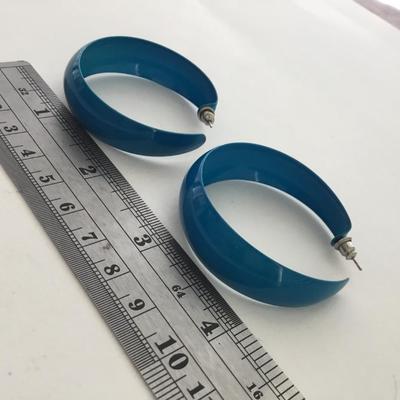 Light blue hoop earrings