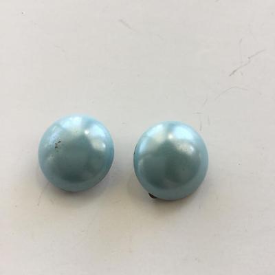 Light blue clip on earrings