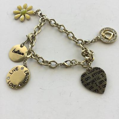 Beautiful gold tone charm bracelet