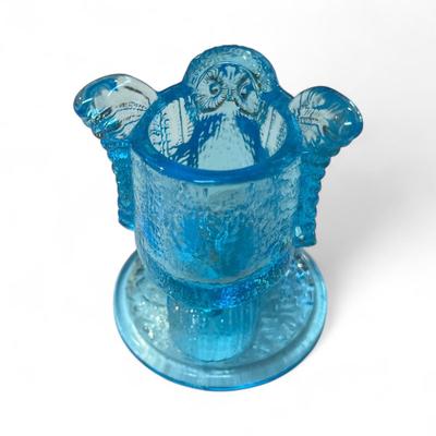 Vintage Westmorland Blue Owl Toothpick Holder Figure Glass