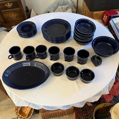 Cobalt Blue Fiesta Dinnerware Total of 34 Pieces