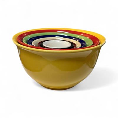 Gibson Rainbow 8 PC Porcelain Nesting Mixing Bowl Set