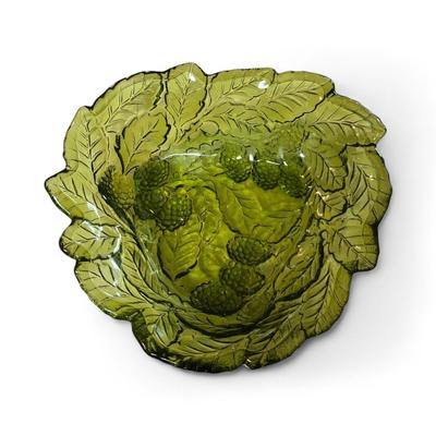 Vintage Indiana Glass Loganberry Green Candy Dish
