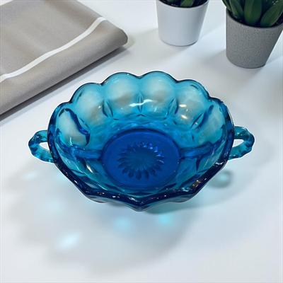 Anchor Hocking Blue Candy Bowl with Handles