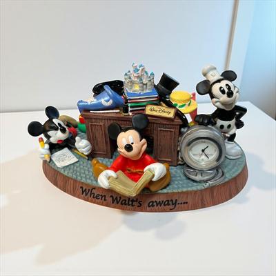 Walt Disney "When Walt's Away Mickey Mouse Figurine Clock
