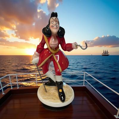Walt Disney Captain Hook Porcelain Figurine from the Movie Peter Pan.