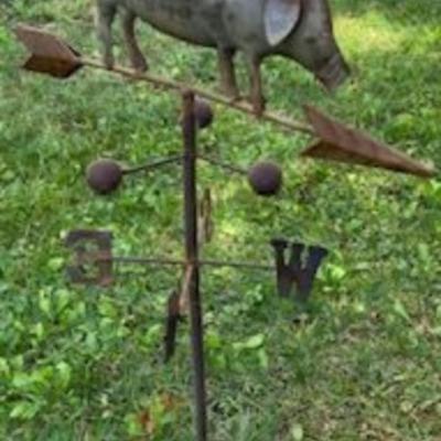 Vintage Pig Weathervane Yard Art