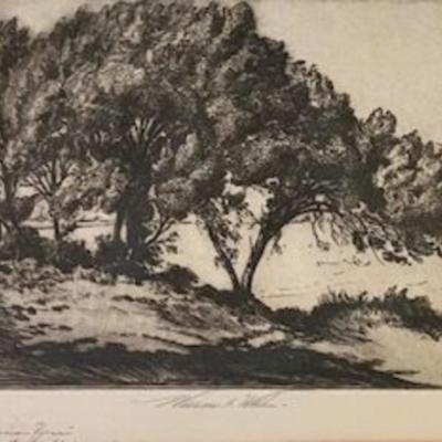 William Wilke Etching Of The Russian River