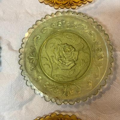 Vintage Imperial Glass Americana Cup Plates Set of 6 in assorted colors