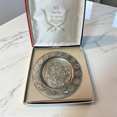 We Are One Bicentennial Commemorative Pewter Plates Set Of Five