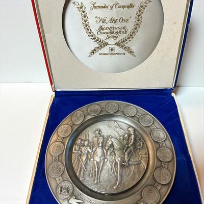 We Are One Bicentennial Commemorative Pewter Plates Set Of Five