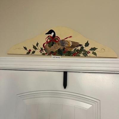 Hand Painted Wooden Goose Decor