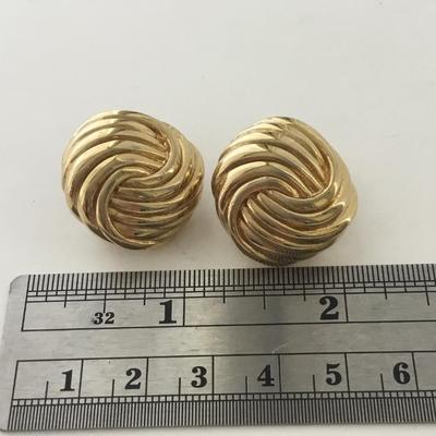 Gold tone clip on earrings vintage