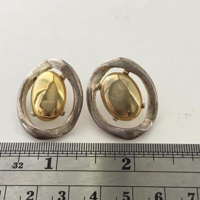 Silver tone gold tone unique shape fashion earrings