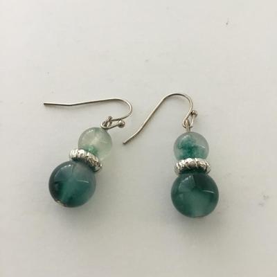 Beautiful green beaded fashion earrings