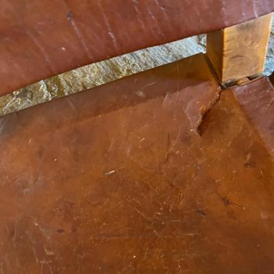 Rustic Barstools with Wood Frame and Leather Seating Surface Lot Of 5