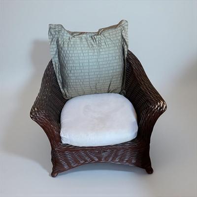 Dark Brown Rattan Armchair