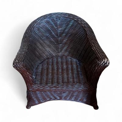 Dark Brown Rattan Armchair