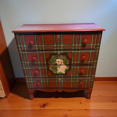 Vintage Hand Painted Four Drawer Chest Of Drawers
