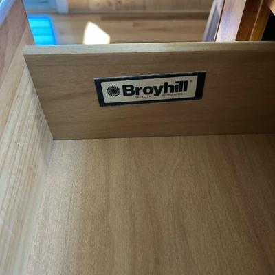 Broyhill Pine Double Dresser With Mirror
