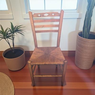 Vintage Shaker Style Ladderback Chair with a Rush Seat
