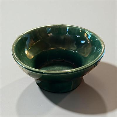 Vintage Green Pottery Bowl marked 401-USA