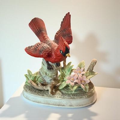 Porcelain Cardinal Statue By Royal Crown Japan