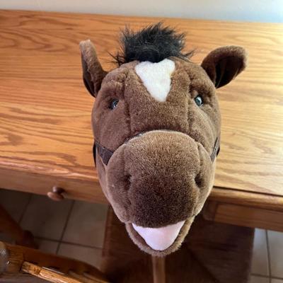 Hobby Horse/Stick Horse with Stuffed Horse Head on a Long Stick