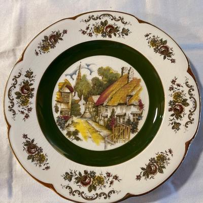 Ascot Service Plate By Wood and Sons England House Scene
