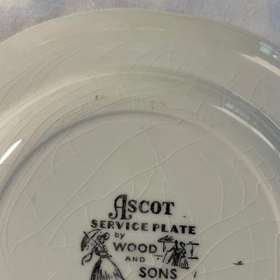 Ascot Service Plate By Wood and Sons England House Scene