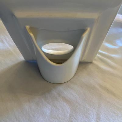 Williams-Sonoma Ceramic Standing Framed Bud Vase White Made In Japan 6.25” X 7”