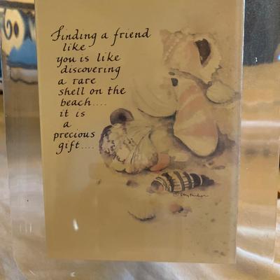 Watercolor and calligraphy print with music box