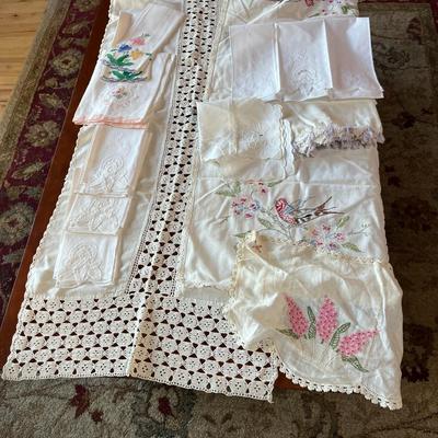 Hand Crocheted Doilies and Table Runners
