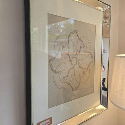 EMBROIDERED MIRROR FRAMED ARTWORK 