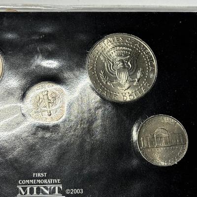 Sale Photo Thumbnail #292: Years differ. Penny 2001c, nickel 2002x, dime 2001, quarter 2004c half dollar 1995