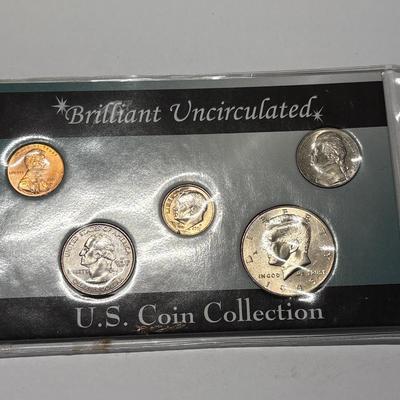 Sale Photo Thumbnail #287: Years differ. Penny 2001c, nickel 2002x, dime 2001, quarter 2004c half dollar 1995