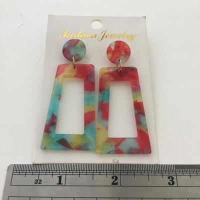 Colorful dangle earrings