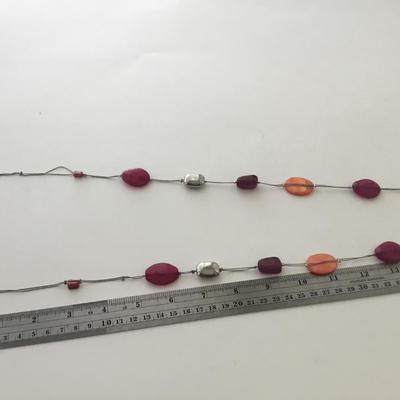 Silver tone colorful NY marked fashion necklace
