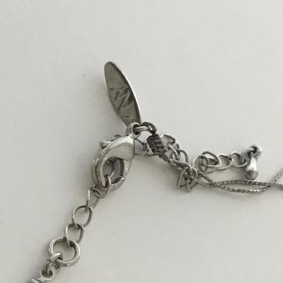 Silver tone colorful NY marked fashion necklace