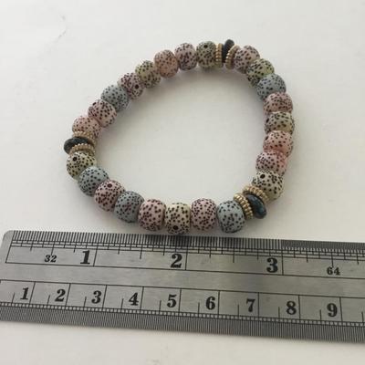 Colorful unique stretchy beaded bracelet