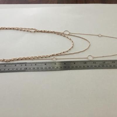 Gold tone 3 layer fashion necklace