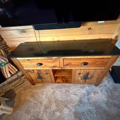 Wooden Pine Tree Console Table