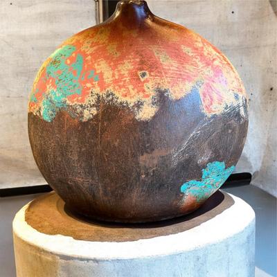 Set of Three Decorative Rustic Style Ceramic Vases