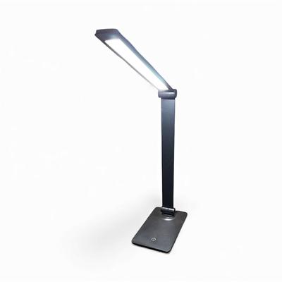 Black Foldable LED Desk Lamp with Touch Controls and USB Plug