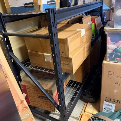 Black Metal Shelf Unit 65"X54"