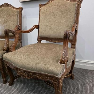 Pair of French Louis XV style chairs
