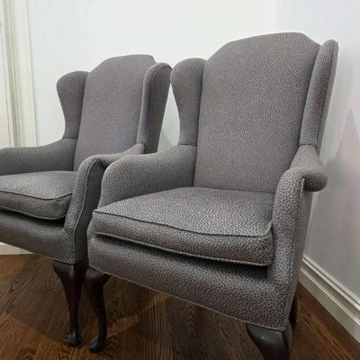 Pair of custom upholstered armchairs
